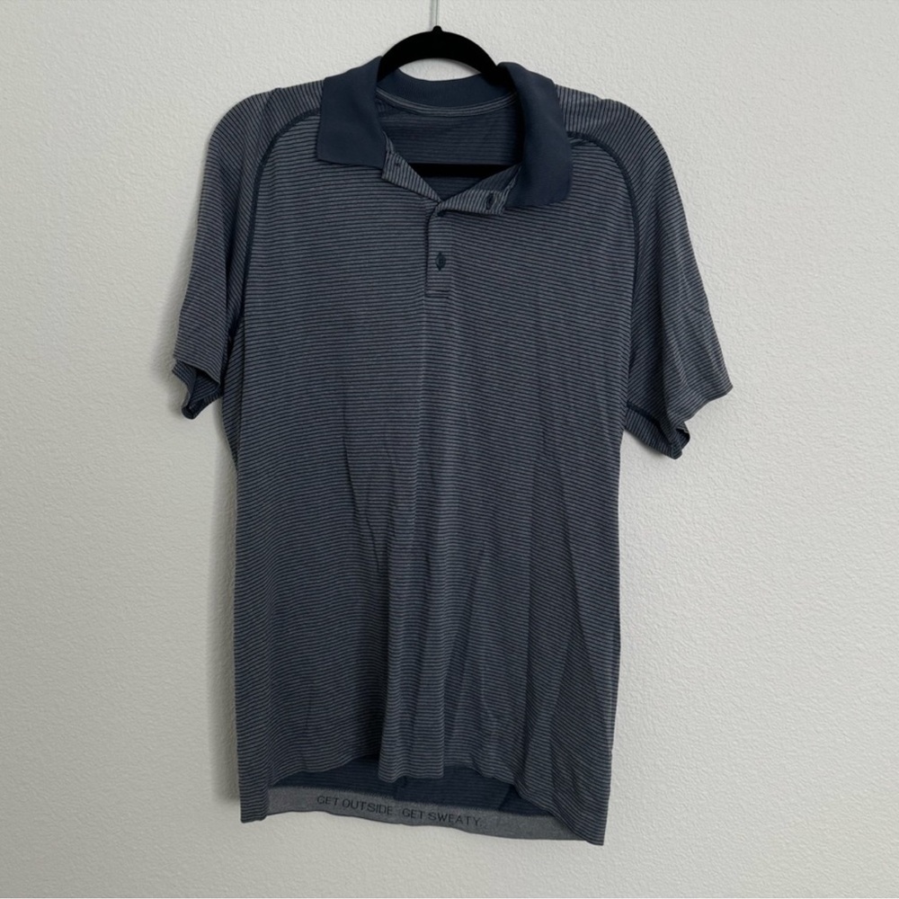 Lululemon men’s striped Mateo vent short sleeve polo
